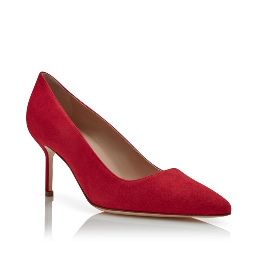 Manolo Blahnik BB 70 Red Suede pointed toe Pumps